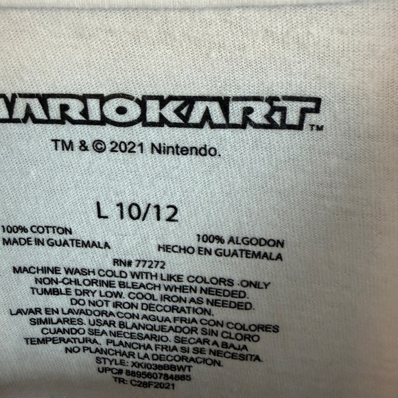 Nintendo Kids T-Shirt with Mario Kart Design - White and Black - Picture 4 of 4
